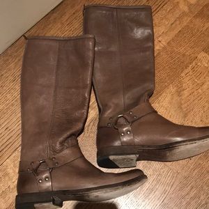 Frye Boots Phillip Harness Tall Grey Size7M